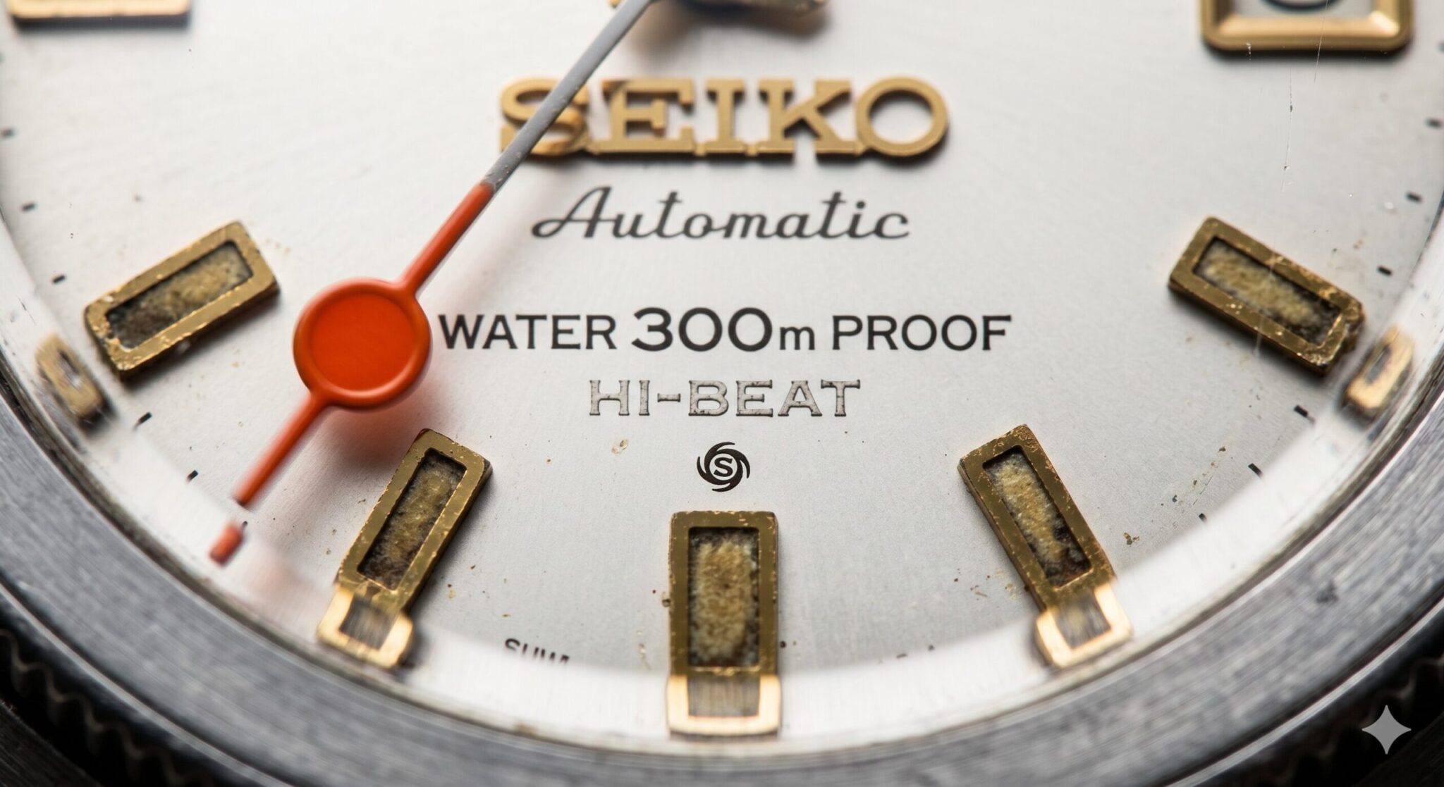 Seiko 6159-7001 monobloc diver featuring the original Suwa factory logo and hi-beat typography on the dial