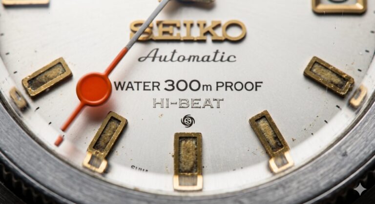 Seiko 6159-7001 monobloc diver featuring the original Suwa factory logo and hi-beat typography on the dial